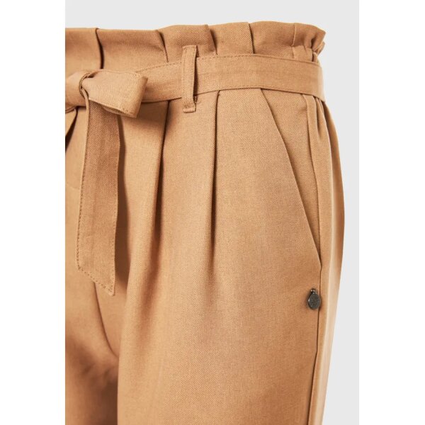 FBL008-110-02_BROWN_SUGAR_7 Γυναικείο casual παντελόνι με ζώνη Μπέζ FUNKY BUDDHA  FBL008-110-02 - Image 6