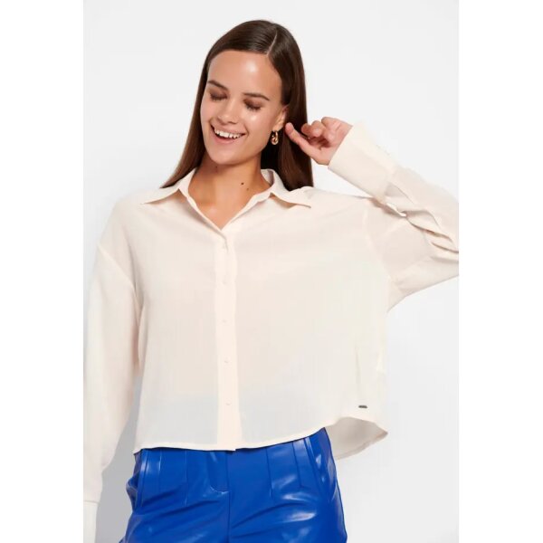 FBL008-111-05_SUGAR_1 Γυναικείο μονόχρωμο πουκάμισο Εκρού FBL008-111-05 FUNKY BUDDHA - Image 1
