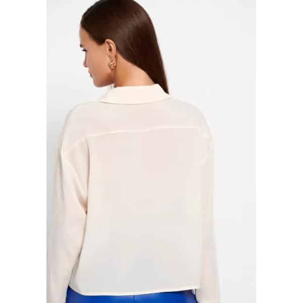 FBL008-111-05_SUGAR_4 Γυναικείο μονόχρωμο πουκάμισο Εκρού FBL008-111-05 FUNKY BUDDHA - Image 4