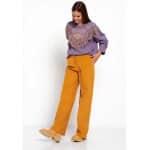 Γυναικείο Wide leg κοτλέ Παντελόνι FUNKY BUDDHA Μουσταρδί FBL008-124-02