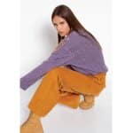 Γυναικείο Wide leg κοτλέ Παντελόνι FUNKY BUDDHA Μουσταρδί FBL008-124-02 - Image 3