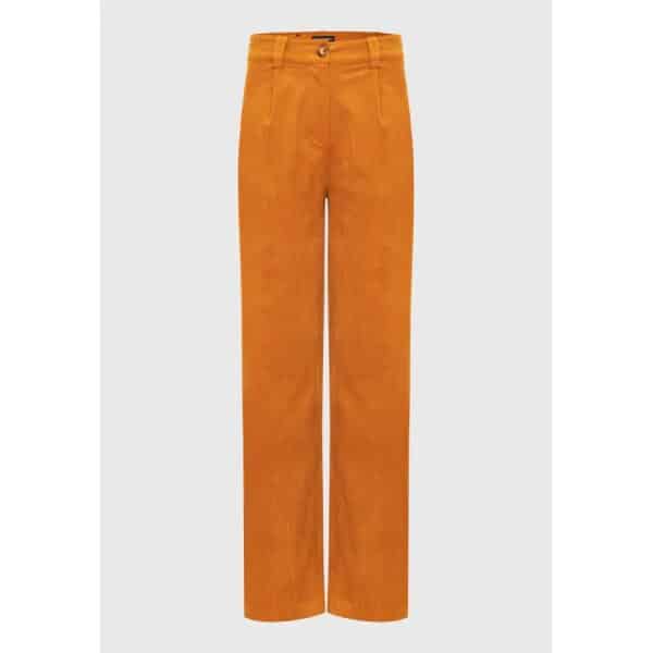 Γυναικείο  Wide leg κοτλέ Παντελόνι FUNKY BUDDHA Μουσταρδί FBL008-124-02 - Image 5