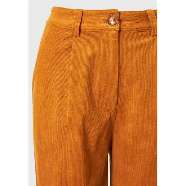 Γυναικείο  Wide leg κοτλέ Παντελόνι FUNKY BUDDHA Μουσταρδί FBL008-124-02 - Image 6