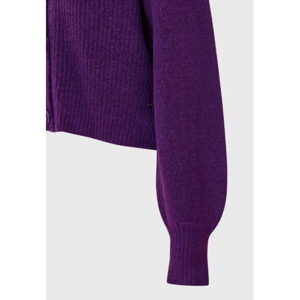 Γυναικεία Πλεκτή ζακέτα με φουσκωτά μανίκια  Μώβ FBL008-128-09 FUNKY BUDDHA - Image 3