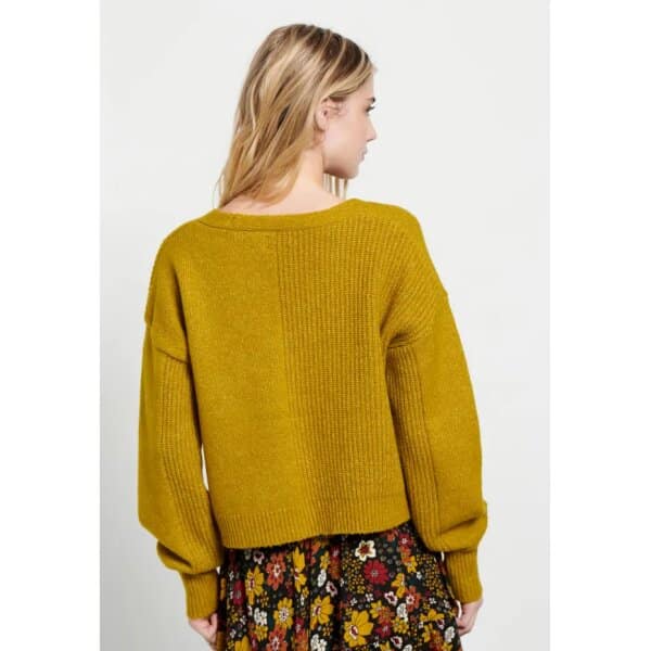 Γυναικεία Πλεκτή ζακέτα με φουσκωτά μανίκια FBL008-128-09 FUNKY BUDDHA - Image 4