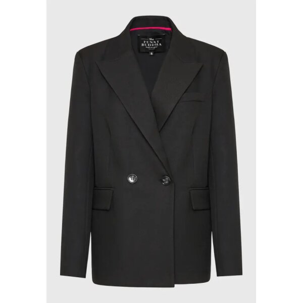 FBL008-136-01_BLACK_6 Γυναικείο oversized σακάκι blazer Μαύρο FBL008-136-01 FUNKY BUDDHA - Image 1