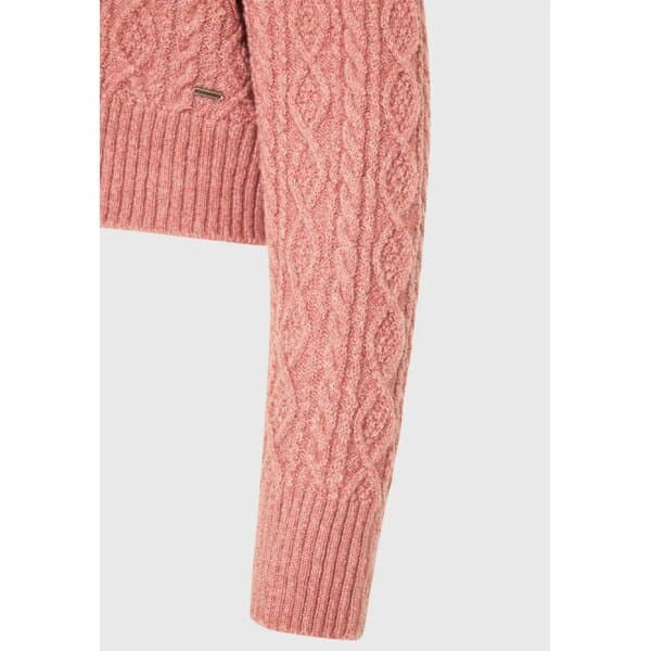 Γυναικεία Cropped ζακέτα με σχέδιο στην πλέξη Ροζ FBL008-138-09 FUNKY BUDDHA - Image 7