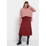 Γυναικεία Oversized πλεκτή μπλούζα με ψηλό λαιμό FBL008-139-09 Ροζ FUNKY BUDDHA