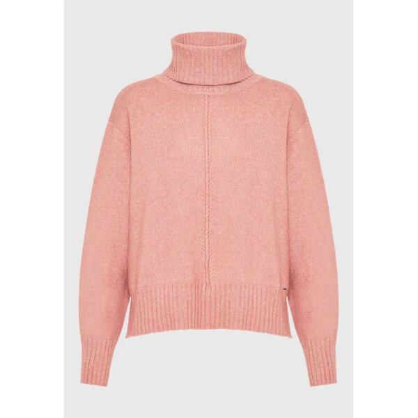 FBL008-139-09_DUSTY_ROSE_6 Γυναικεία Oversized πλεκτή μπλούζα με ψηλό λαιμό FBL008-139-09 Ροζ  FUNKY BUDDHA - Image 5