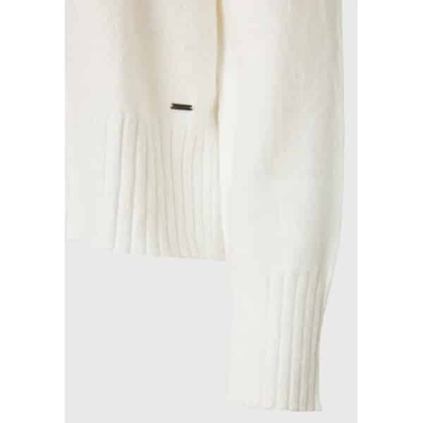 Γυναικεία Oversized πλεκτή μπλούζα με ψηλό λαιμό FBL008-139-09 Λευκό FUNKY BUDDHA - Image 7