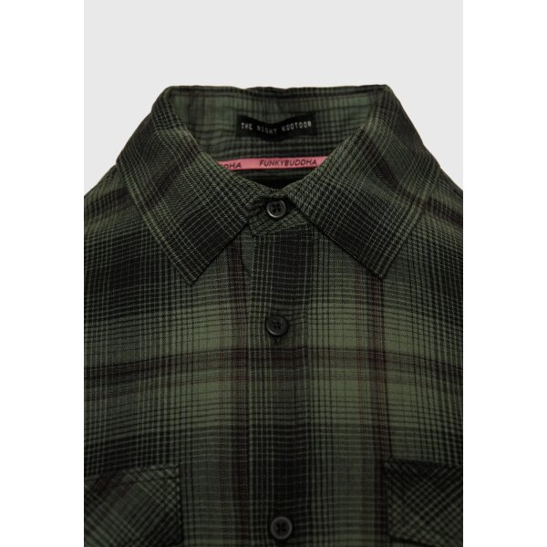 FBM008-025-05_GREEN_8 Ανδρικό Πουκάμισο FUNKY BUDDHA FBM008-025-05 Πράσινο - Image 3