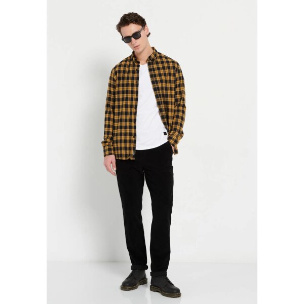 Ανδρικό Πουκάμισο FUNKY BUDDHA FBM008-029-05 Κίτρινο Μαύρο - Image 3