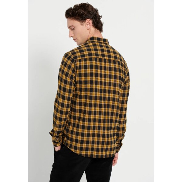Ανδρικό Πουκάμισο FUNKY BUDDHA FBM008-029-05 Κίτρινο Μαύρο - Image 5