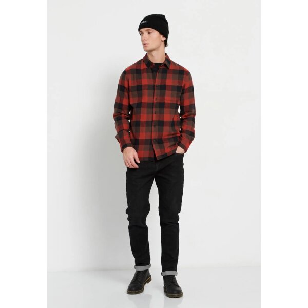 Ανδρικό Πουκάμισο FUNKY BUDDHA FBM008-031-05 Πορτοκαλί Μαύρο - Image 5