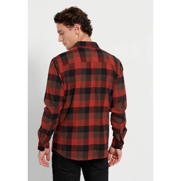 Ανδρικό Πουκάμισο FUNKY BUDDHA FBM008-031-05 Πορτοκαλί Μαύρο - Image 6