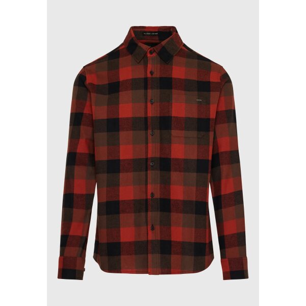 Ανδρικό Πουκάμισο FUNKY BUDDHA FBM008-031-05 Πορτοκαλί Μαύρο - Image 1