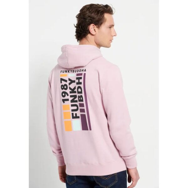 FBM008-063-06_LT_PINK_2 Ανδρική Φούτερ Με Τύπωμα στην Πλάτη FUNKY BUDDHA FBM008-063-06 Ροζ - Image 2