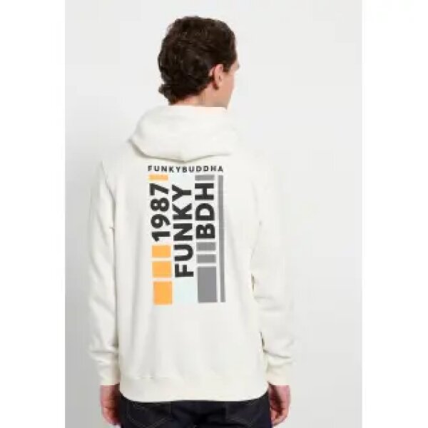 Ανδρική Φούτερ Με Τύπωμα στην Πλάτη FUNKY BUDDHA FBM008-063-06 Λευκό - Image 5