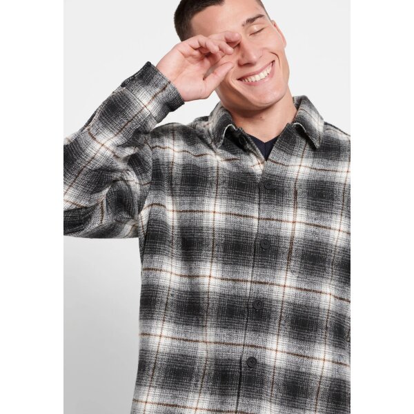 FBM008-080-05_ANTHRACITE_3 Ανδρικό Πουκάμισο Καρώ FUNKY BUDDHA FBM008-080-05 Ανθρακί - Image 4