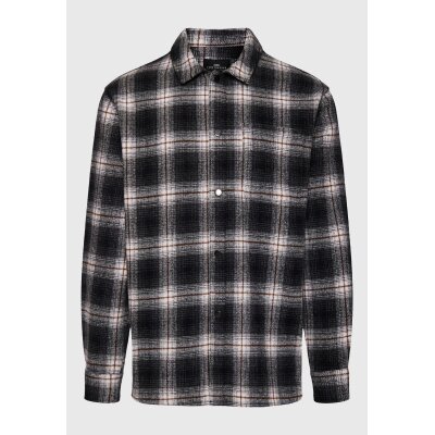 Ανδρικό Πουκάμισο Καρώ FUNKY BUDDHA FBM008-080-05 Ανθρακί