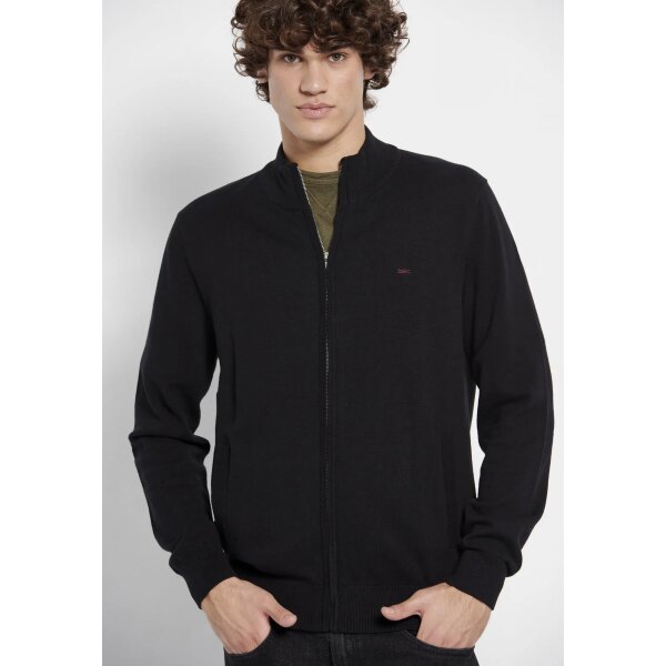 FBM008-080-09_BLACK_1 Ανδρική Ζακέτα Πλεκτή FUNKY BUDDHA FBM008-080-09 Μαύρο - Image 2