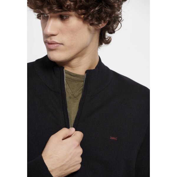 FBM008-080-09_BLACK_3 Ανδρική Ζακέτα Πλεκτή FUNKY BUDDHA FBM008-080-09 Μαύρο - Image 4