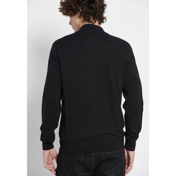 FBM008-080-09_BLACK_4 Ανδρική Ζακέτα Πλεκτή FUNKY BUDDHA FBM008-080-09 Μαύρο - Image 5