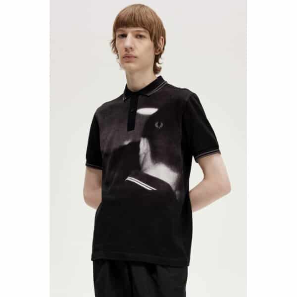 Ανδρική Μπλούζα POLO FRED PERRY RAVE GRAPHIC M6610 Μαύρο - Image 3