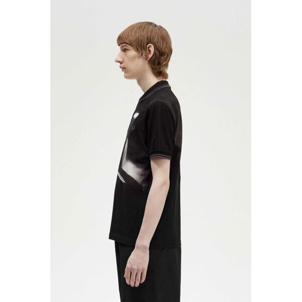 Ανδρική Μπλούζα POLO FRED PERRY RAVE GRAPHIC M6610 Μαύρο - Image 7