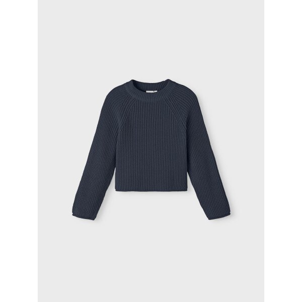 NAME-IT_FallWinter2023_4349218_13222011_3 Παιδική Πλεχτή Μπλούζα Crop Name It 13220011 Μπλέ  Κορίτσι - Image 3