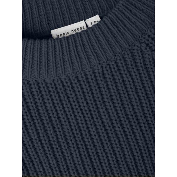 NAME-IT_FallWinter2023_4349218_13222011_4 Παιδική Πλεχτή Μπλούζα Crop Name It 13220011 Μπλέ  Κορίτσι - Image 4