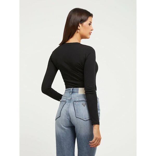 Γυναικεία Μπλούζα  Guess Ελαστική με λογότυπο στρας W3BI61J1314-JBLK - Image 3