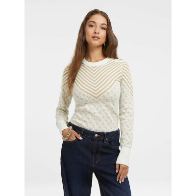 Γυναικείο Πουλόβερ με λογότυπο 4g Guess Εκρού W3BR26Z3AE0-F02T