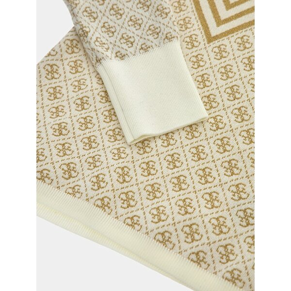 Γυναικείο Πουλόβερ με λογότυπο 4g Guess Εκρού W3BR26Z3AE0-F02T - Image 4