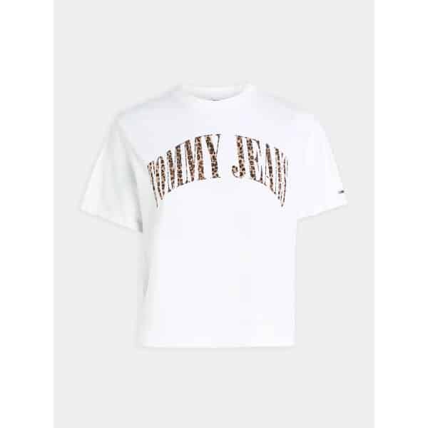 tommy-jeans-t-shirt-classic-leo-dw0dw16457-leuko-classic-fit-0000302820610 Γυναικεία Μπλούζα  Classic Leo DW0DW16457 Λευκό Classic Fit - Image 1