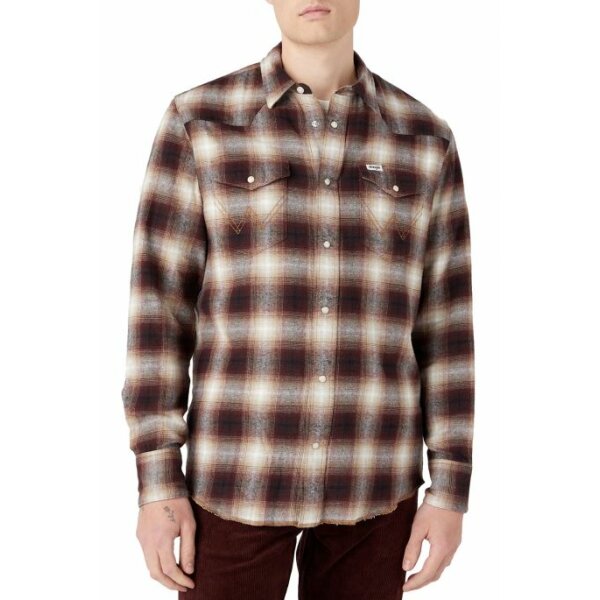 Ανδρικό Πουκάμισο WRANGLER 112341919 Καφέ Μπεζ - Image 4