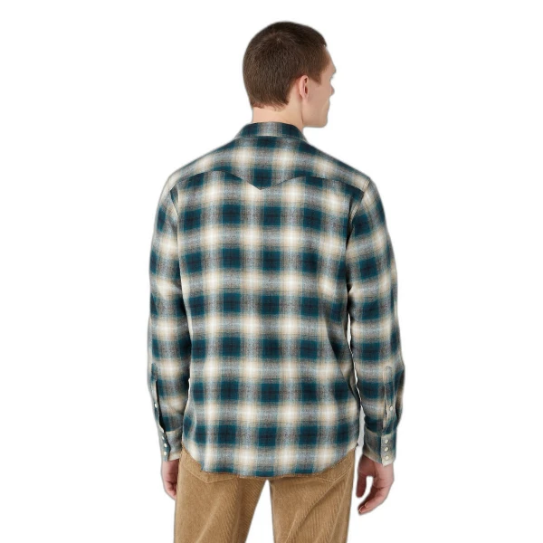 Ανδρικό Πουκάμισο WRANGLER 112341164 Πράσινο Μπέζ - Image 2