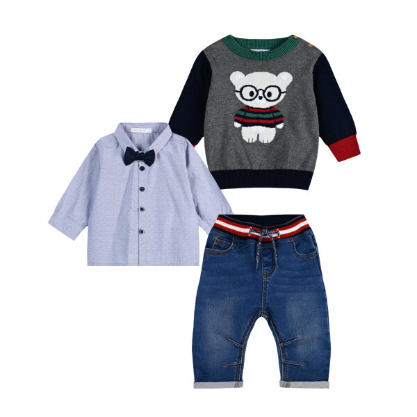 11-123477-0_5-01 Βρεφικό σετ 3 τεμαχίων για αγόρι με τζην (3-18 μηνών) Energiers 11-123477-0 - Image 1