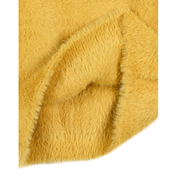 Πουλόβερ μονόχρωμο χνουδωτό με πεσμένο ώμο για κορίτσι Μουσταρδί Energiers  16-123203-6 - Image 5