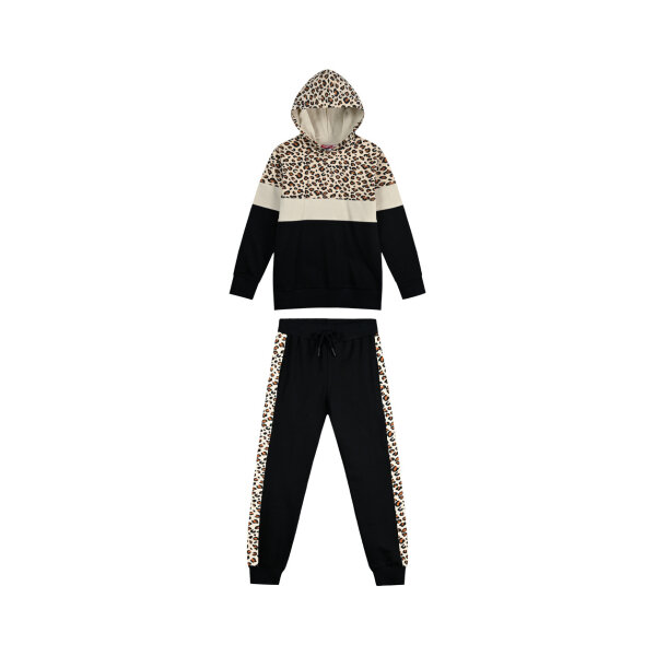 Φόρμα φούτερ λεοπάρ animal print με κουκούλα για κορίτσι ENERGIERS 16-123246-0 - Image 1