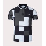 Ανδρικό POLO FRED PERRY PIXEL PRINT M6614 Γκρι Μαύρο