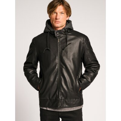 Ανδρικό Μπουφάν Δερματίνη STAFF ROBERT 66-204.050 Μαύρο