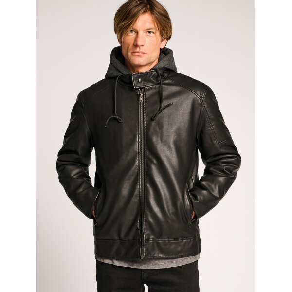 Ανδρικό Μπουφάν Δερματίνη STAFF ROBERT 66-204.050 Μαύρο - Image 1