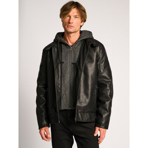 Ανδρικό Μπουφάν Δερματίνη STAFF ROBERT 66-204.050 Μαύρο - Image 2