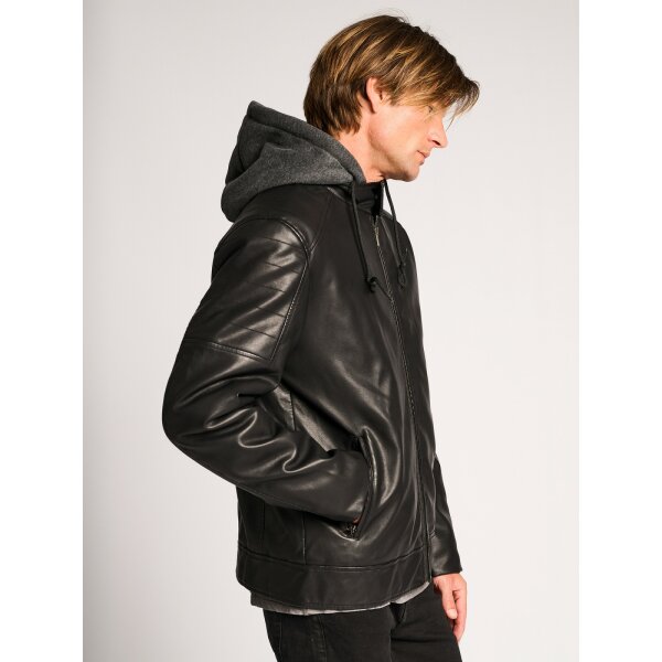 Ανδρικό Μπουφάν Δερματίνη STAFF ROBERT 66-204.050 Μαύρο - Image 3