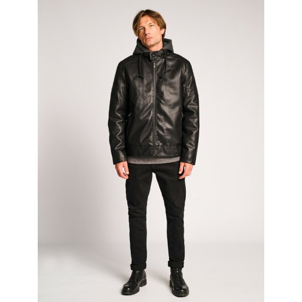 Ανδρικό Μπουφάν Δερματίνη STAFF ROBERT 66-204.050 Μαύρο - Image 6