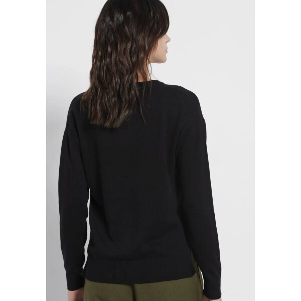 Γυναικείο πουλόβερ με V λαιμόκοψη Μαύρο FBL008-101-09 FUNKY BUDDHA - Image 4