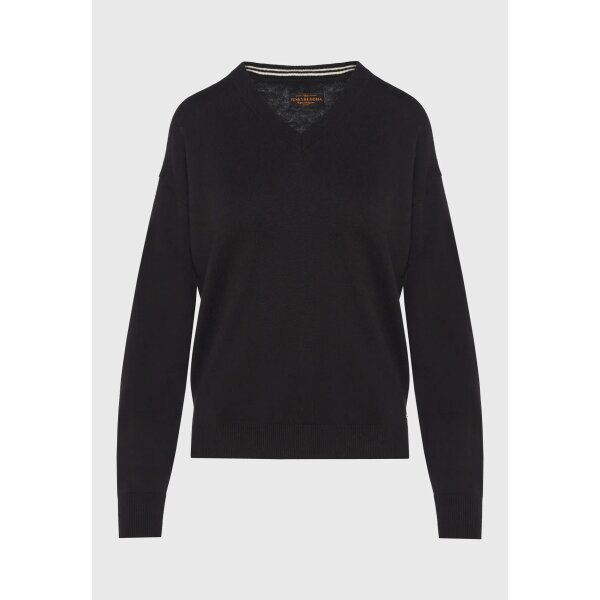 Γυναικείο πουλόβερ με V λαιμόκοψη Μαύρο FBL008-101-09 FUNKY BUDDHA - Image 5