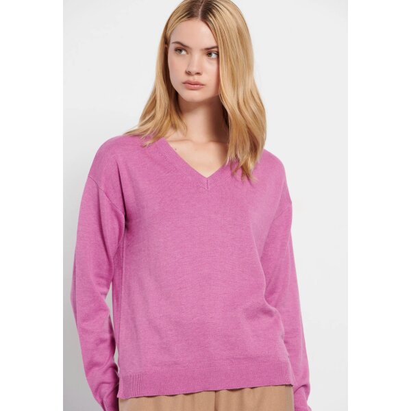 FBL008-101-09_MINDFUL_MAUVE_1 (1) Γυναικείο πουλόβερ με V λαιμόκοψη Ροζ FBL008-101-09 FUNKY BUDDHA - Image 1