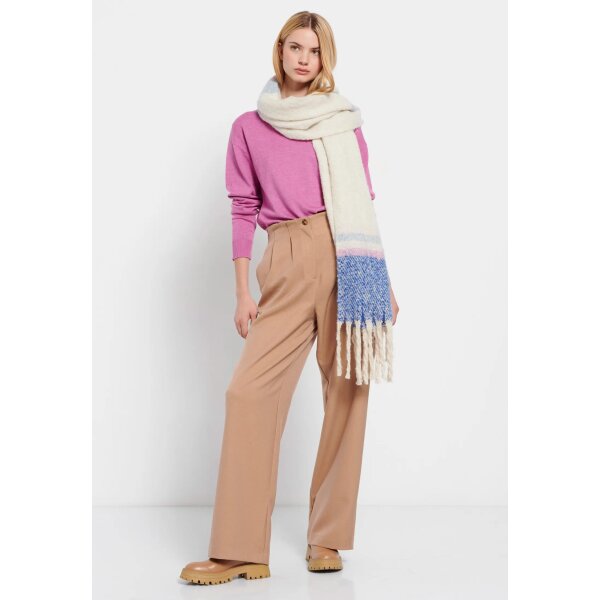 Γυναικείο πουλόβερ με V λαιμόκοψη Ροζ FBL008-101-09 FUNKY BUDDHA - Image 2